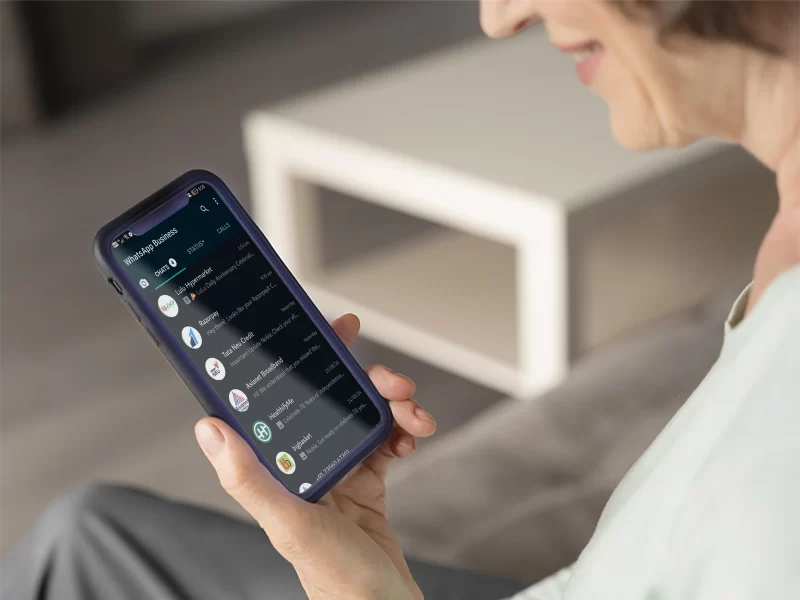 whatsapp dashboard on smartphone display